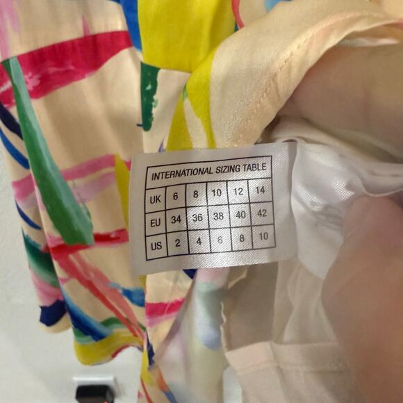 Essentiel Antwerp Varah Midi Slip Dress in Multicolor Graphic Stripes Size 34 2 - Picture 9 of 9